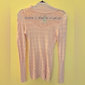 Pink, lace, long sleeve Free People shirt!